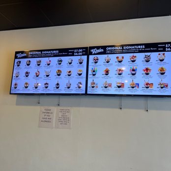 Wonders Ice Cream - Menu - Ice Cream & Frozen Yogurt Near Me - Burleson, Texas Wonders Ice Cream - Menu - Ice Cream & Frozen Yogurt Near Me - Burleson, Texas