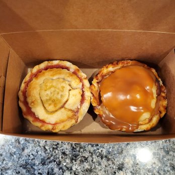 Mix Bakeshop - Strawberry Rhubarb and Salted Caramel Apple mini pies - Bakeries Near Me - Reno, Nevada Mix Bakeshop - Strawberry Rhubarb and Salted Caramel Apple mini pies - Bakeries Near Me - Reno, Nevada