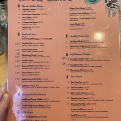 Milk Crate Coffee - Drink menu