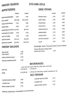 Menu photo 1 Bob's Freeze Queen Lilbourn, MO Menu photo 1 Bob's Freeze Queen Lilbourn, MO