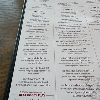 Urban Hill - Menu - New American Near Me - Salt Lake City, Utah Urban Hill - Menu - New American Near Me - Salt Lake City, Utah