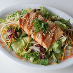 Brockley's Rock - Grilled salmon with sesame seeds and teriyaki sauce