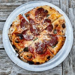 Rose Orchards - "Pepperoni" (pepperoni, San Marzano tomatoes, mozzarella, basil, EVOO)