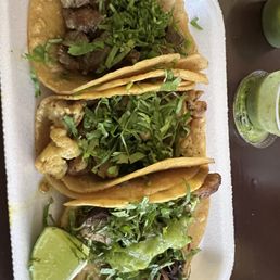 Tacos de asada, pollo and carnitas. Tacos de asada, pollo and carnitas.