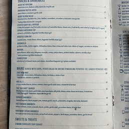 Food menu. I was searching for a recent menu and it was unclear if they had food or not so I took this to try and help future people.
