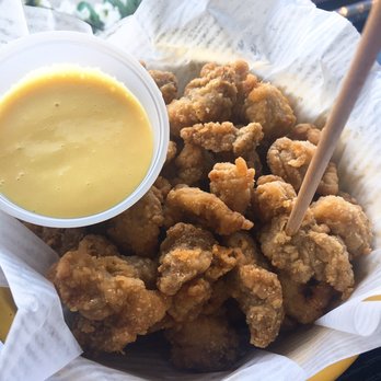 Cafe Orange - Popcorn chicken w/honey mustard- bland alone, a bit oily (wouldn't recommend) - Desserts Near Me - Garden Grove, California