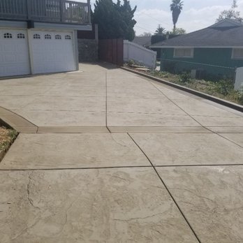 RC Concrete Engineering - Colored concrete with diamond cut and sem less textured stamp. - Masonry/Concrete Near Me - West Covina, California