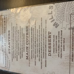 Millside Restaurant - Sunday lunch menu