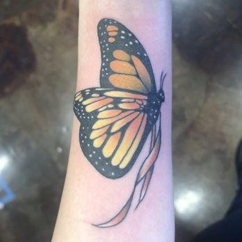 One Truth Tattoo - Butterfly with ribbon - Piercing Near Me - Northridge, California