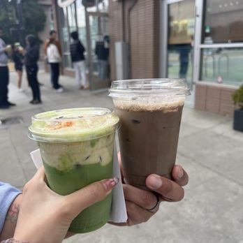 Academic Coffee - Banana cream with Matcha & Hojicha - Bakeries Near Me - San Jose, California Academic Coffee - Banana cream with Matcha & Hojicha - Bakeries Near Me - San Jose, California