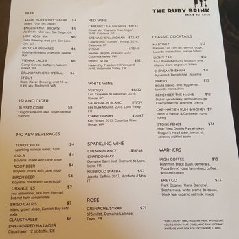 The Ruby Brink - Beverages, also full bar (3/8/20) - Butcher Near Me - Vashon, Washington The Ruby Brink - Beverages, also full bar (3/8/20) - Butcher Near Me - Vashon, Washington