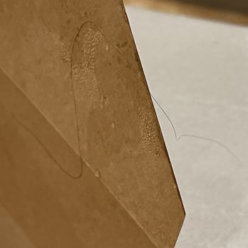 Wursthall - our chorizo verde had a hair on the box upon opening (ordered take-out) - German Near Me - San Mateo, California