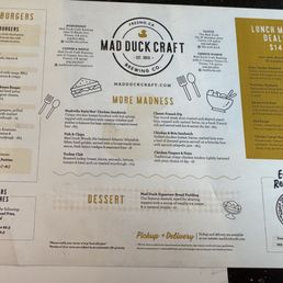 Main items and dessert menu Main items and dessert menu