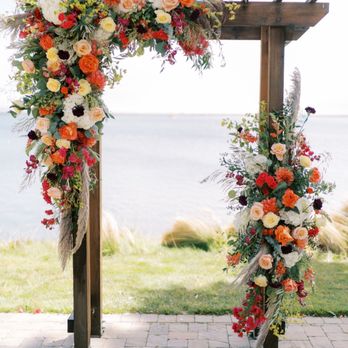 Flora & Fauna - Altar flowers - later used to decorate reception - Floral Designers Near Me - Half Moon Bay, California Flora & Fauna - Altar flowers - later used to decorate reception - Floral Designers Near Me - Half Moon Bay, California