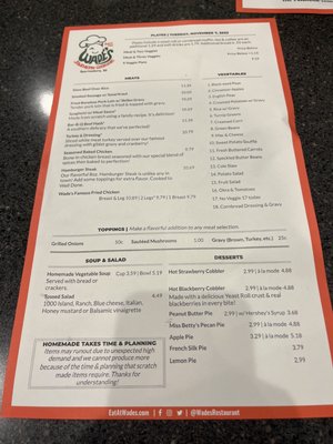 Menu photo 7 Wade's Restaurant Spartanburg, SC Menu photo 7 Wade's Restaurant Spartanburg, SC