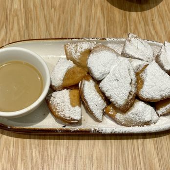 Dish Society - Beignets w/ Sweet Coffee Anglaise - Southern Near Me - Austin, Texas Dish Society - Beignets w/ Sweet Coffee Anglaise - Southern Near Me - Austin, Texas