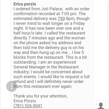 Joti Palace - HORRIBLE. - Indian Near Me - Malden, Massachusetts