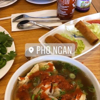 Pho Ngan - Pho Ga wit beef broth and fried egg rolls - Vietnamese Near Me - Tucson, Arizona Pho Ngan - Pho Ga wit beef broth and fried egg rolls - Vietnamese Near Me - Tucson, Arizona