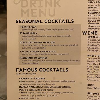 Jimmy's Famous Seafood - From the seasonal drink menu guess which one is my favorite - Seafood Near Me - Baltimore, Maryland Jimmy's Famous Seafood - From the seasonal drink menu guess which one is my favorite - Seafood Near Me - Baltimore, Maryland