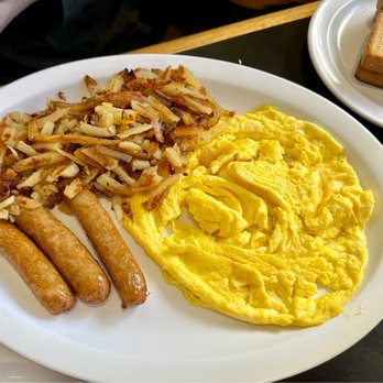 Sharon's Cafe - Scrambled eggs, hash browns, sausage, and a side of toast - Breakfast & Brunch Near Me - Salt Lake City, Utah Sharon's Cafe - Scrambled eggs, hash browns, sausage, and a side of toast - Breakfast & Brunch Near Me - Salt Lake City, Utah