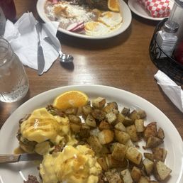 Top pic- birria and eggs  Bottom- chorizo eggs Benedict