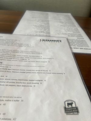 Menu photo 1 J. Alexander's Madison, AL