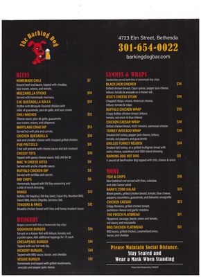 Menu photo 3 The Barking Dog Bethesda, MD Menu photo 3 The Barking Dog Bethesda, MD