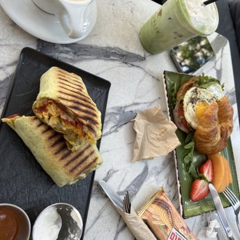 Republik Coffee - Breakfast burrito, Breakfast Croissant, iced matcha and a Black Vanilla Latte - Coffee & Tea Near Me - Pasadena, California Republik Coffee - Breakfast burrito, Breakfast Croissant, iced matcha and a Black Vanilla Latte - Coffee & Tea Near Me - Pasadena, California