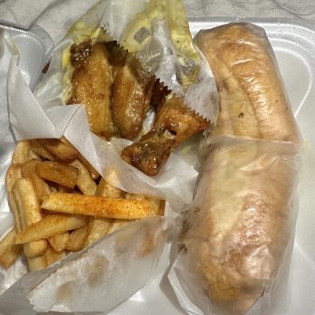 Tasty Stop - Philly Steak, 6 Atl Wings (honey mustard) & Fries - New American Near Me - Durham, North Carolina