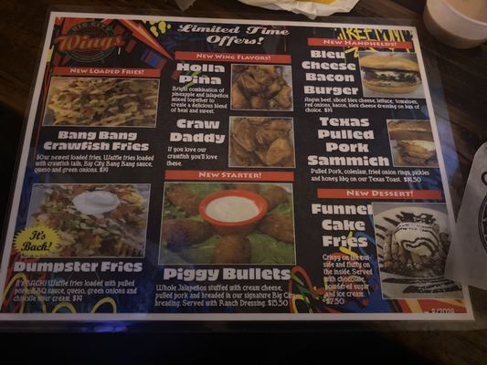 Menu photo 5 Big City Wings Humble, TX