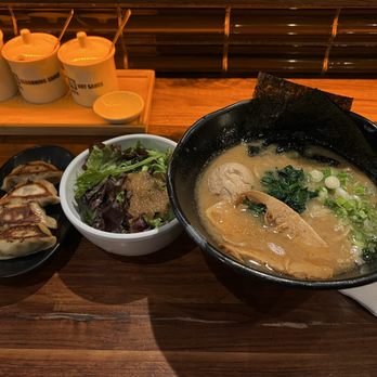 JINYA Ramen Bar - Buckhead - JINYA Tonkotsu Original 2010, made into a combo by adding salad & Pork Gyoza for $6 more. - Ramen Near Me - Atlanta, Georgia JINYA Ramen Bar - Buckhead - JINYA Tonkotsu Original 2010, made into a combo by adding salad & Pork Gyoza for $6 more. - Ramen Near Me - Atlanta, Georgia