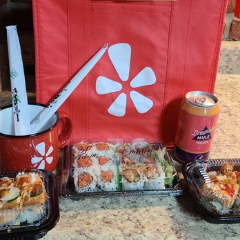 Mori Sushi - Yelp Swag Bag and my 4 Sushi Rolls - Sushi Bars Near Me - Indianapolis, Indiana