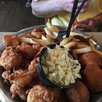 Bubba's Fish Shack - Fried Shrimp platter with fries, coleslaw, and hushpuppies. - Seafood Near Me - Surfside Beach, South Carolina