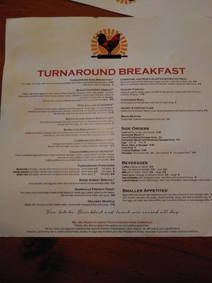 Menu photo 2 Turnaround Cafe Turner, OR