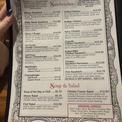 Harry J's Steakhouse - Menu