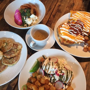 Dirt Candy - Zucchini Pancakes, Spinach Ramen Salad, Green Huevos and No Ham, Canadian cracker - Vegetarian Near Me - New York, New York