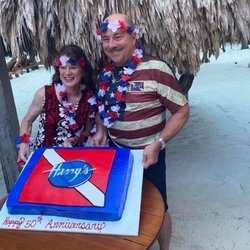 Harry's Dive Shop - Cindy and Mel in Belize for the 50th anniversary of our 1st international trip in 1972