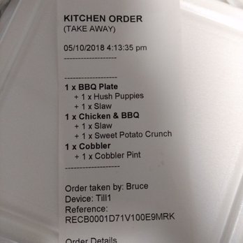 Game Day Bbq - Receipt about 23 dollars all together - Barbeque Near Me - Duncan, South Carolina Game Day Bbq - Receipt about 23 dollars all together - Barbeque Near Me - Duncan, South Carolina