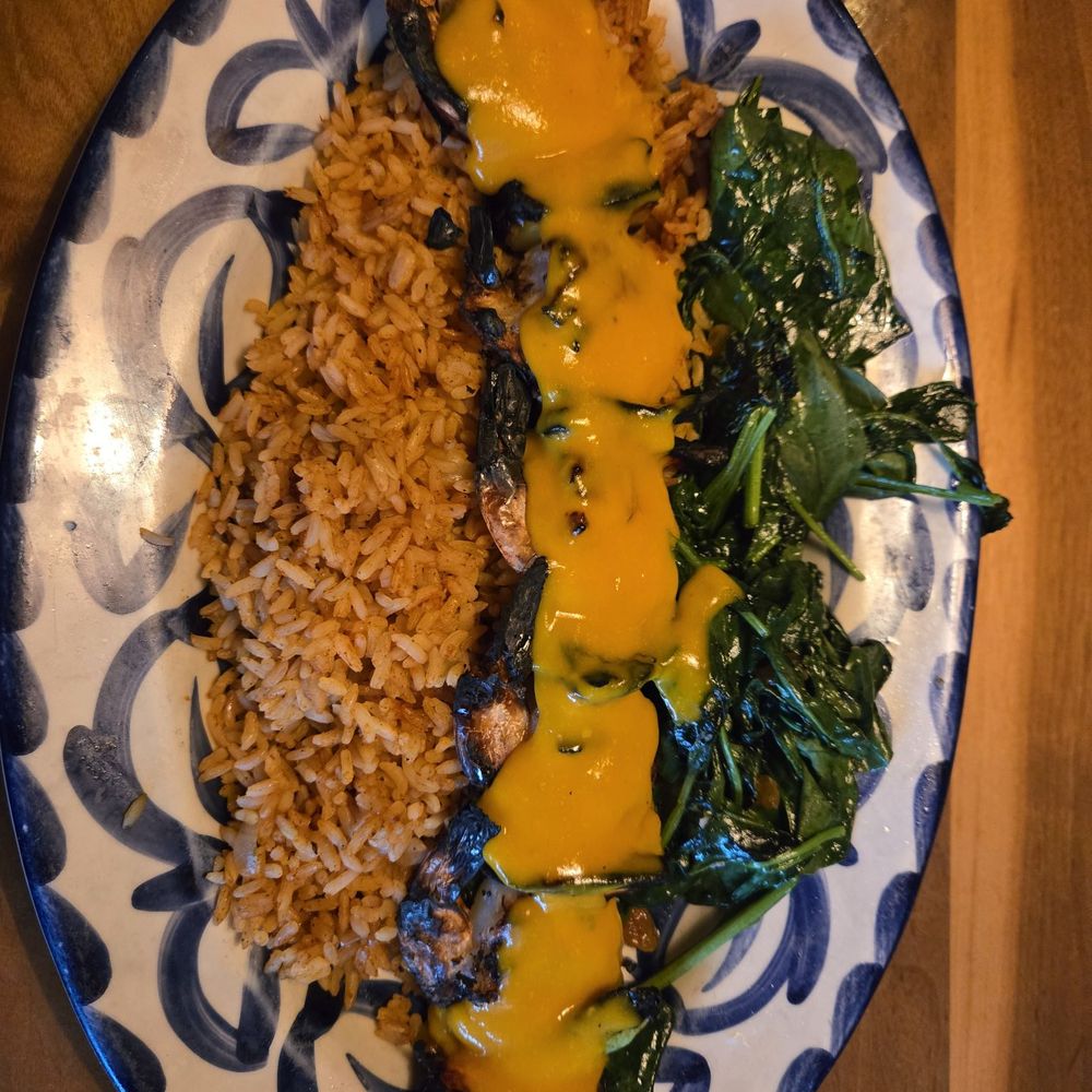 Rosa Mexicano - Grilled Shrimp Alambre with spinach and rice. - Mexican Near Me - Oxon Hill, Maryland Rosa Mexicano - Grilled Shrimp Alambre with spinach and rice. - Mexican Near Me - Oxon Hill, Maryland