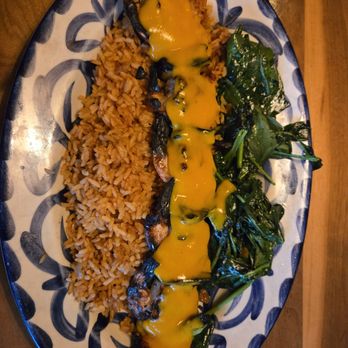 Rosa Mexicano - Grilled Shrimp Alambre with spinach and rice. - Mexican Near Me - Oxon Hill, Maryland Rosa Mexicano - Grilled Shrimp Alambre with spinach and rice. - Mexican Near Me - Oxon Hill, Maryland