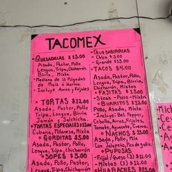 TacoMex - Menu