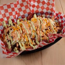 Kami La Latina - Is a loaded fries Colombian style also call salchipapa