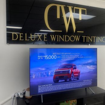 Deluxe Window Tinting - TV to watch while waiting - Home Window Tinting Near Me - Gold River, California