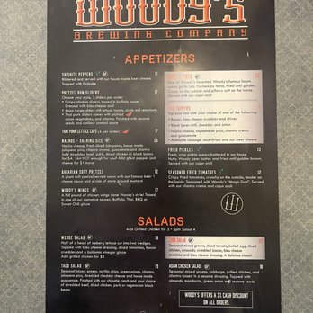 Woody's Brewing - Menú - New American Near Me - Redding, California