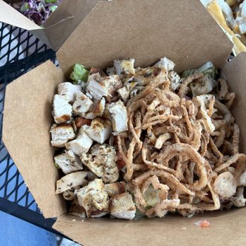 The House - Show Low - Mountain Salad with Chicken (fries in the corner) - New American Near Me - Show Low, Arizona