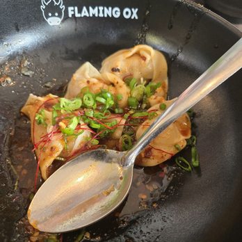 Flaming Ox - Spicy shrimp and pork wonton - Taiwanese Near Me - San Jose, California