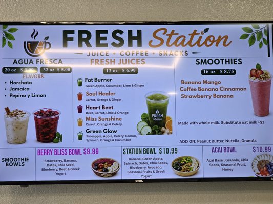 Menu photo 1 Fresh Station Juice & Coffee Fairfield, CA Menu photo 1 Fresh Station Juice & Coffee Fairfield, CA