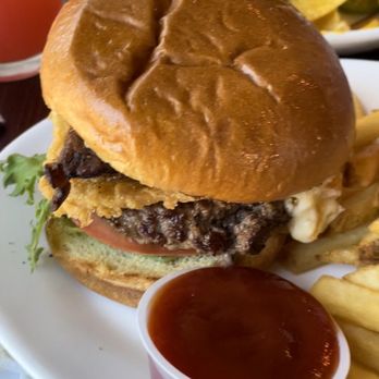 Left Bank Burger Bar - Muenster Mash Burger - Burgers Near Me - Jersey City, New Jersey