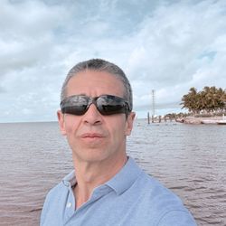 Southernmost Point Buoy - My serious Fed impression with the Navy base antennas in the background
