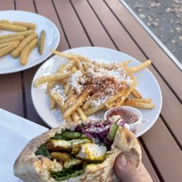 Chicken Pita and Greek Fries